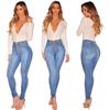 Women's Jeans Plus Size High Waist Multi Button Long Slimming Hip Lifting Pants