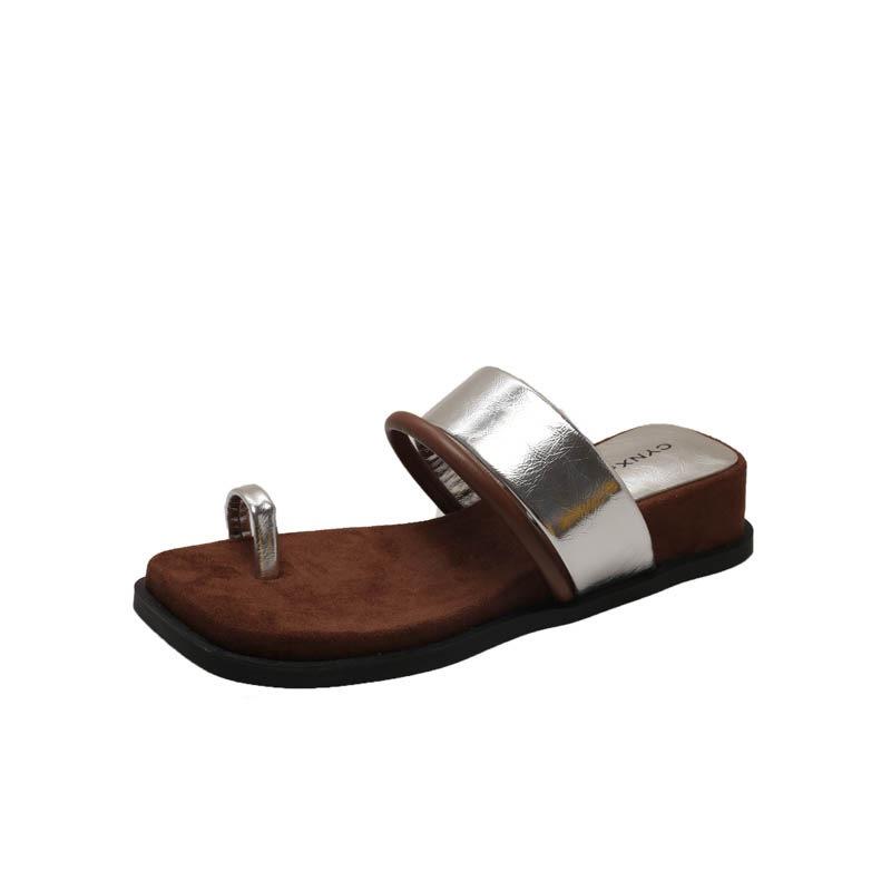 Thick-soled Slope Heel Cool Slippers Women's Summer Wear New with Skirt Vacation Beach Cover Toe Sandals