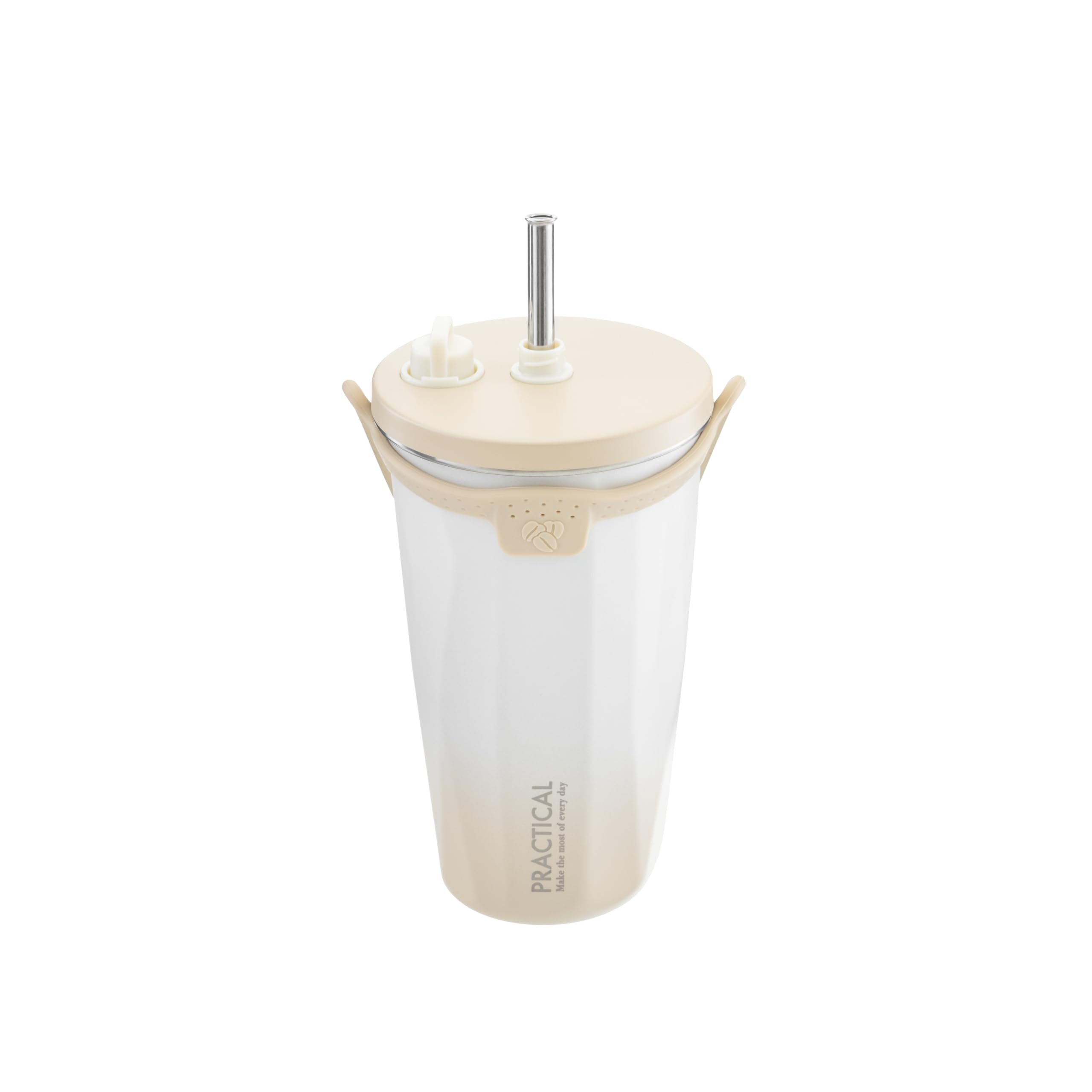 

Takeda Corporation 10 x 10 x 18.5 cm Tumbler with Straw, Insulated for Hot and Cold Drinks, Beige, Gradient BE, STT-550BE