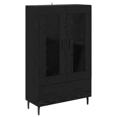 Highboard In Black Oak Look 69.5 X 31 X 115 Cm Particleboard