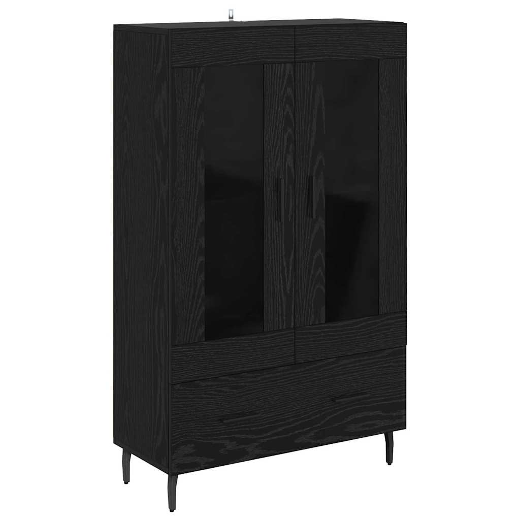 Highboard in Black Oak Look 69.5 x 31 x 115 cm Particleboard