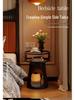 Nordic Retro Bedside Table: Simple Bedroom Nightstand with Metal Shelf, Small Space Sofa Side Table, Pet Bed Option for Cats and Dogs.