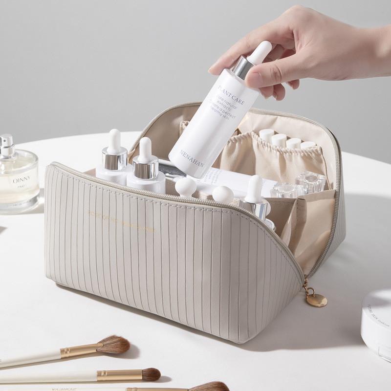 

Сумка для макияжа Портативная Универсальная Дорожная Сумка для хранения Путешествия Переезд Большая вместимость серый