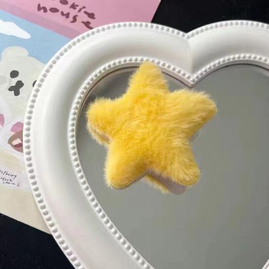 10Pcs Girl Hairpin Plush Star Shape Bang Hair Clips Stable Clamping Force Macaron Color Hair Pin Autumn Winter Accessories