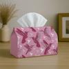 2D Flat 1pc Vintage Romantic Decorative Pattern Decorative Tissue Box, Bird Repetitive Pink Floral Pattern Daily Tissue Storage Box for Home, Party, K