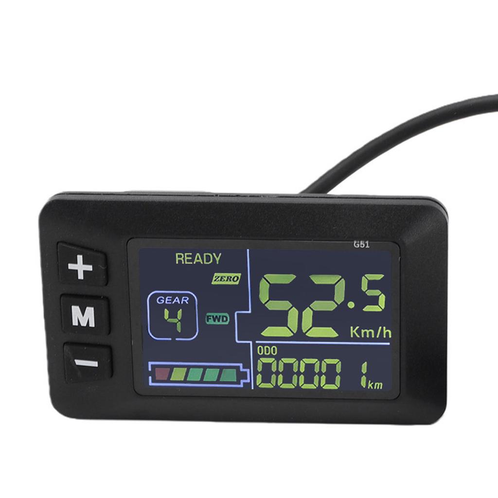 Electric Bike LCD Display Meter G51 Bike Control Panel with Water Proof SM 5Y Connector for Scooter Modification Color