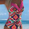 1011 new European and American printed one-piece swimsuit women's beach hot spring sexy swimsuit