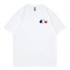 Heavyweight pure cotton white black short sleeved T-shirt with printed text for summer original bottom shirt top
