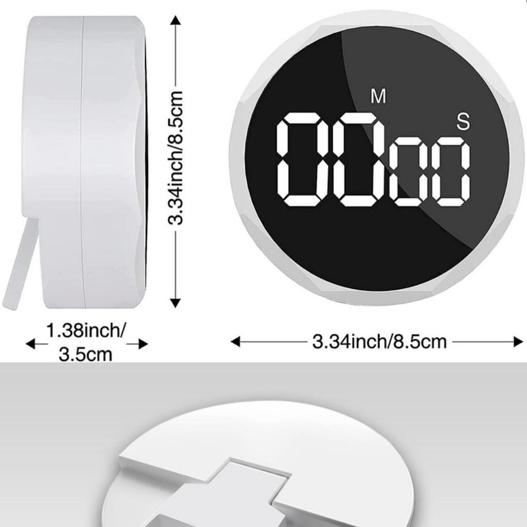 Rotating 05-Tile Timer: Student Study & Cooking Alarm Clock with Rechargeable Feature.