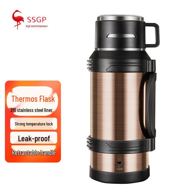 Термос вакуумный SanSiGang из нержавеющей стали 316 большой вместимости