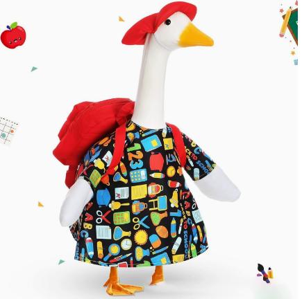 Set Vestito da Porcile con Cappello e Zaino con Stampa di Materiale Scolastico Costume Decorativo per Arredamento Stagionale della Casa
