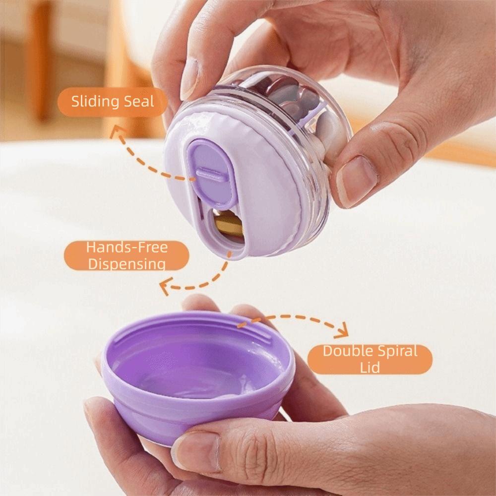 Transparent 4 Grids Pill Cases Visible Pill Box Lightweight Mini Pill Storage Box Travel