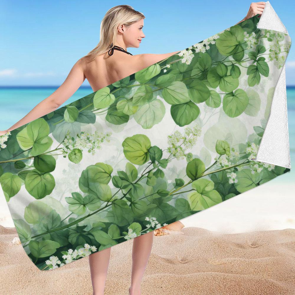 Stampe floreali poliestere stampato digitalmente fibra superfine pile double-face Asciugamano da bagno per vacanze al mare, telo mare