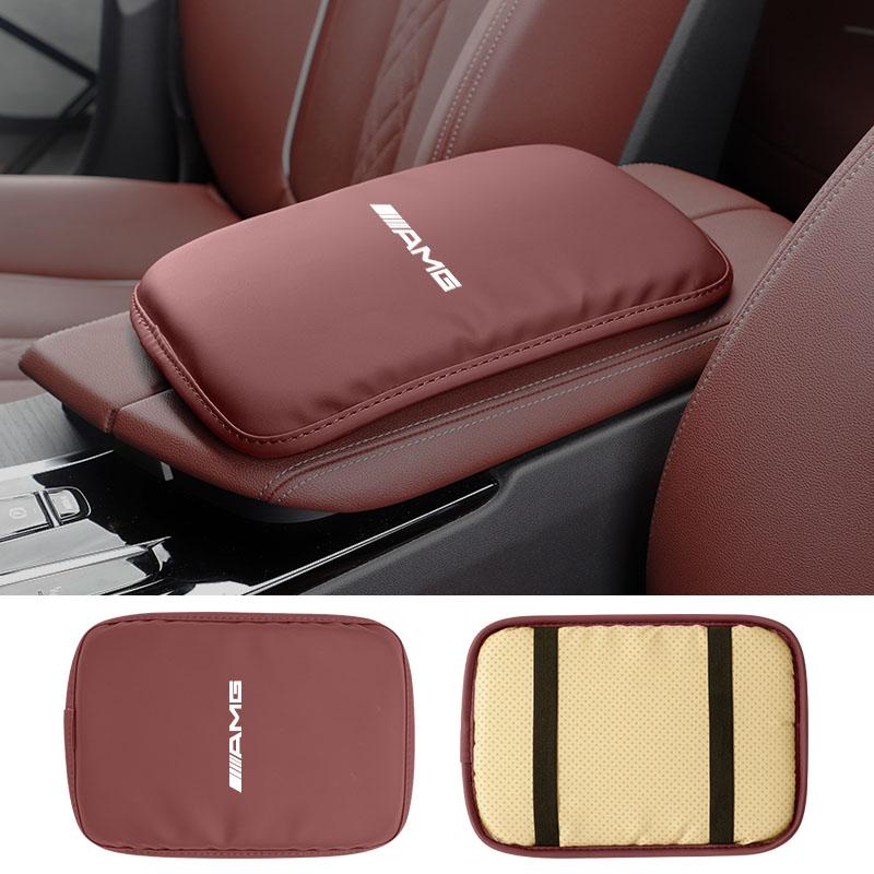 

Car Armrest Cover Sticker Pad With Cup Holder Leather Cushion For Mercedes Benz A B C E G CLA W203 W204 C260 E300L A200L GLC300
