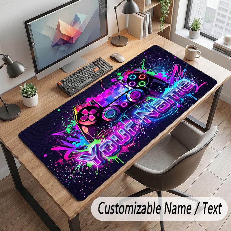 Spielcontroller-Thema Benutzerdefiniertes Mauspads Personalisierter Druck Name Text Schreibtischunterlage Für Home Office Tischdekoration