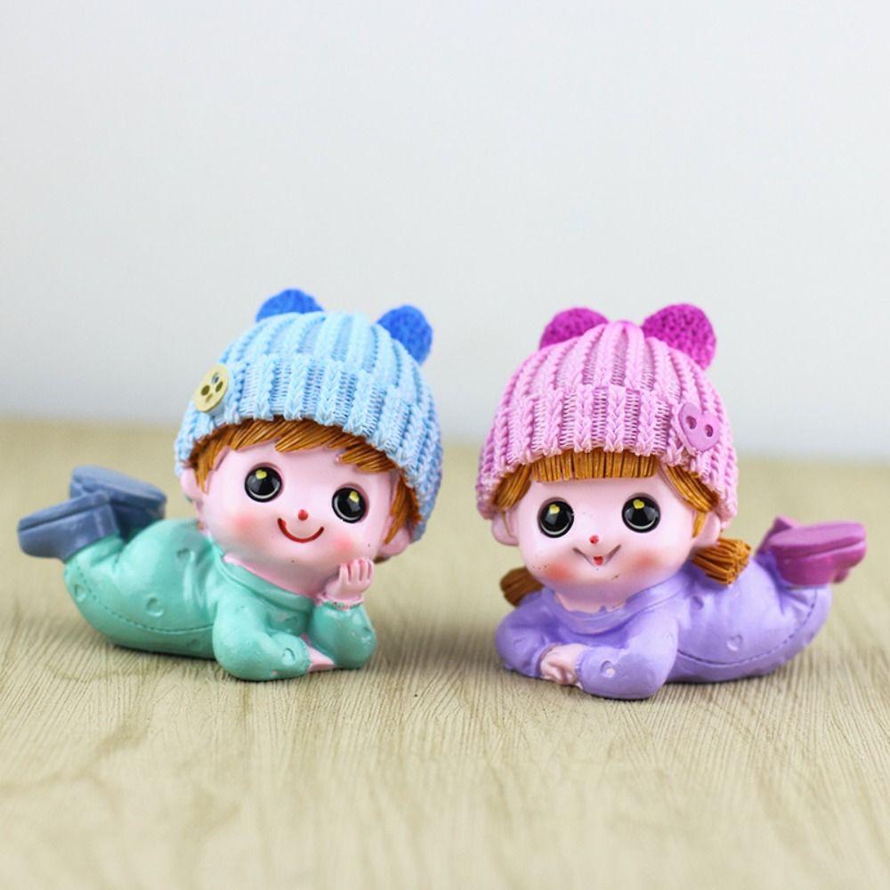 

2PCS Hand Made Home Cute Elf Doll Resin Cartoon Elf Model Toy Automotive Interior Decoration Style E