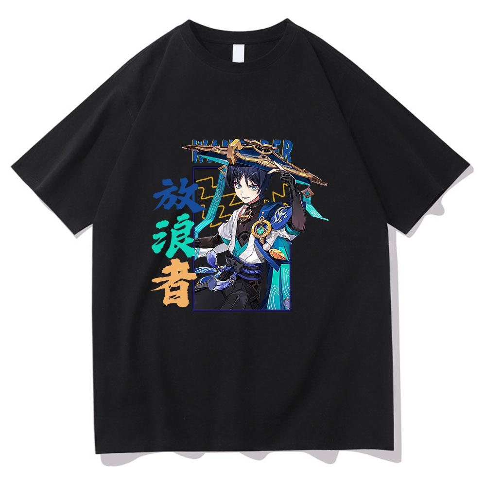

Genshin Impact Wanderer футболка унисекс Harajuku графика Kawaii футболка унисекс аниме эстетическая винтажная уличная одежда хлопковые футболки