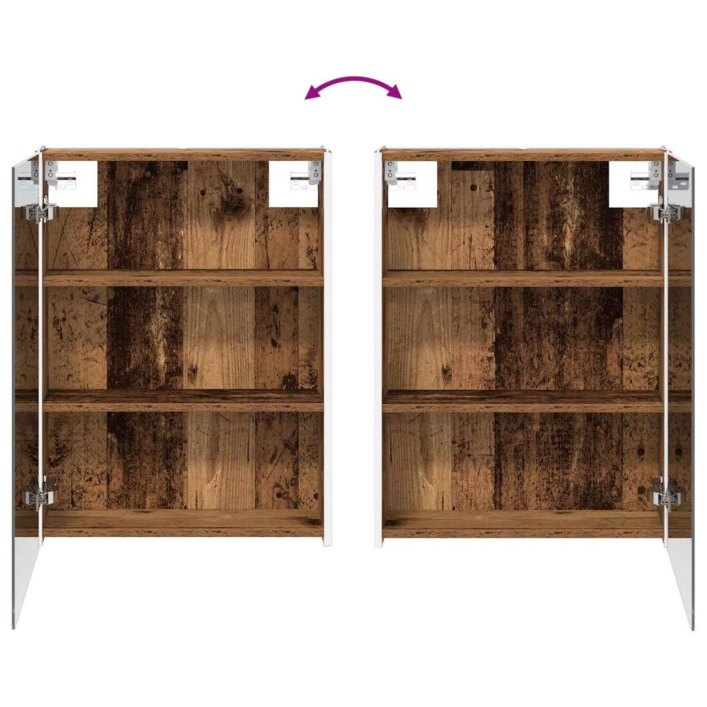 Bathroom Furniture Set 4 Pcs Reclaimed Wood Engineered Wood and Glass