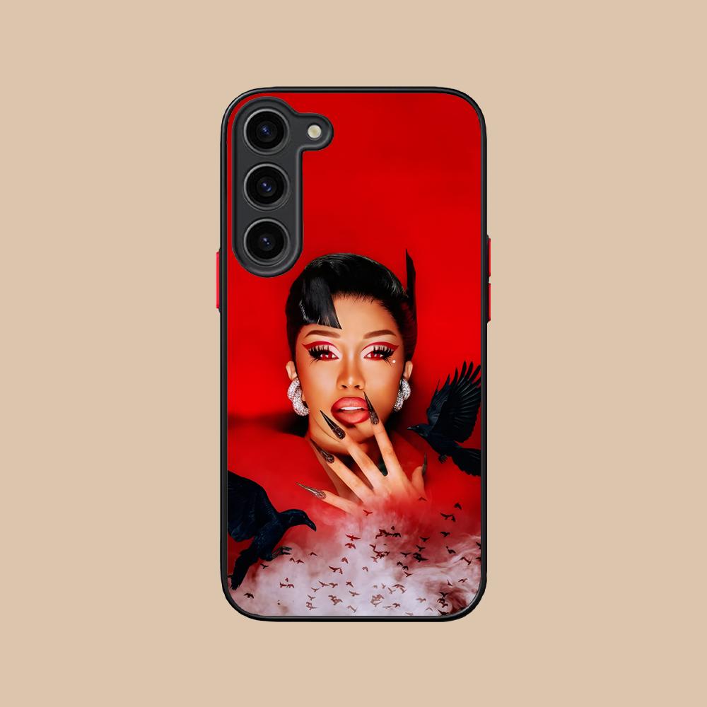 Cardi B Silicone Mobile Phone Case for Samsung Galaxy S26 S25 S24 S23 S22 S21 Plus FE Ultra Colorful Cover