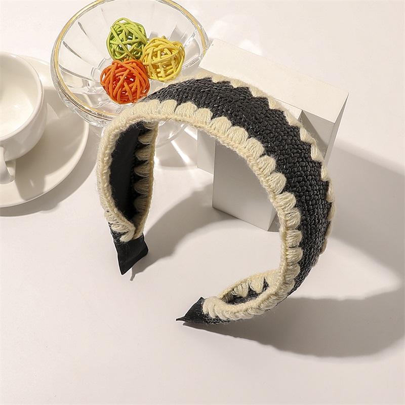 

Модная повязка на голову женская повязка для волос широкая боковая шерстяная рафия с перекрещенным узлом повязки на голову для девочек повязка для волос аксессуары для волос головной убор новый