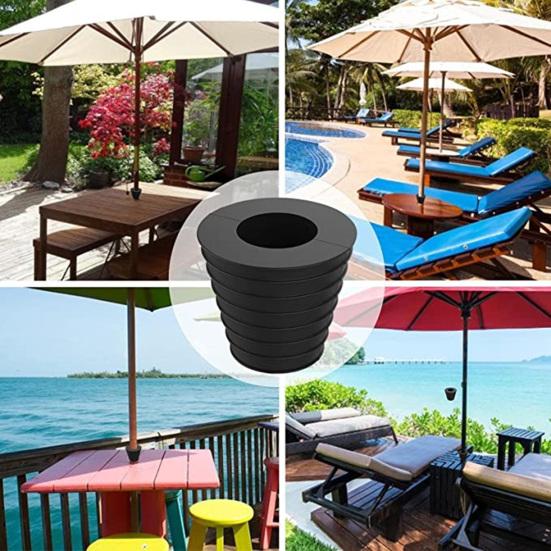 1 Set Umbrella Hole Ring Plug Thicker Wear-resistant Fixed Rubber Patio Garden Table Umbrella Hole Cover Park Accessories