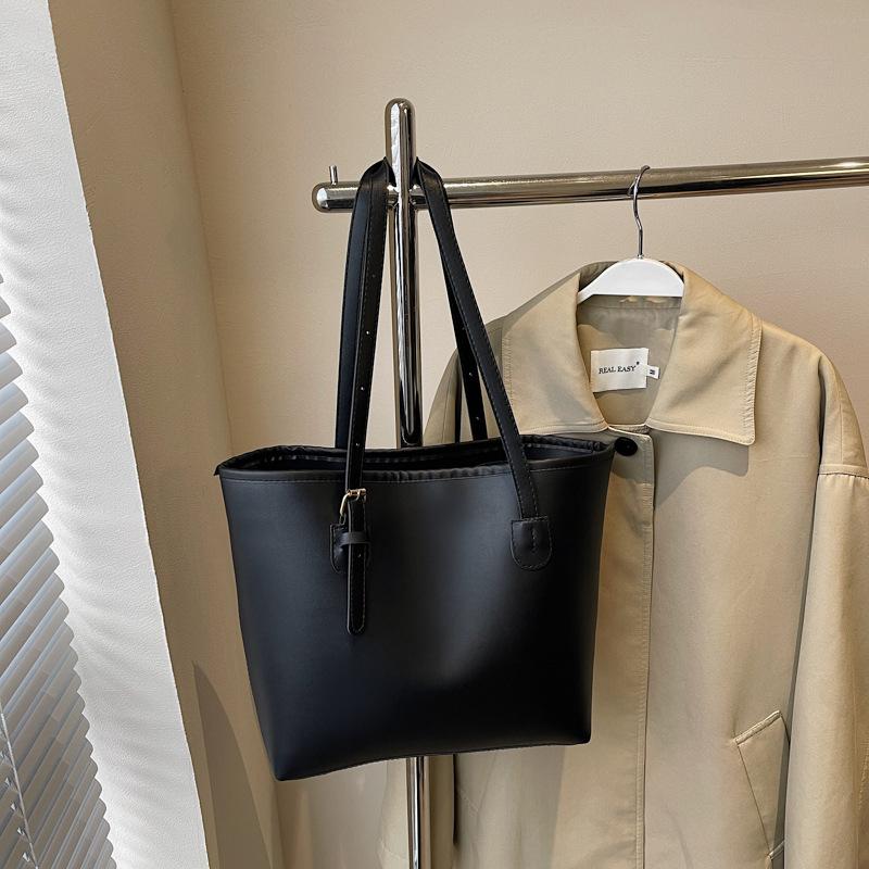 

Сумка большой вместимости, женская сумка через плечо для студентов колледжей, женская портативная сумка для поездок на работу чёрный