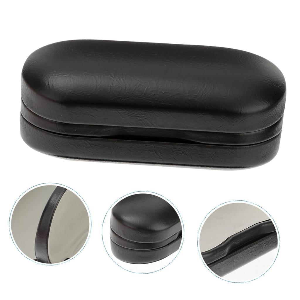 Holibanna Double Eyeglass Leather Eyeglass Travel Eyeglass Lightweight Holds Sunglasses and Eyeglasses Black Case, Box, Organizer, Design,