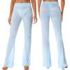 Halbdurchsichtige Hose für Damen mit hoher Taille, ausgestelltem Bein und weitem Bein, Schlaghose, Leggings für Workout, Yoga, Club, Tanzauftritt