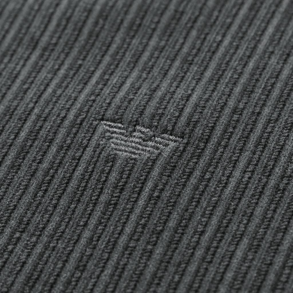 Emporio Armani FW25 Logo Embroidered Vertical Stripe Crew Neck Long Sleeve Sweatshirt Men Sweatshirt EM000520-AF14991-F8034