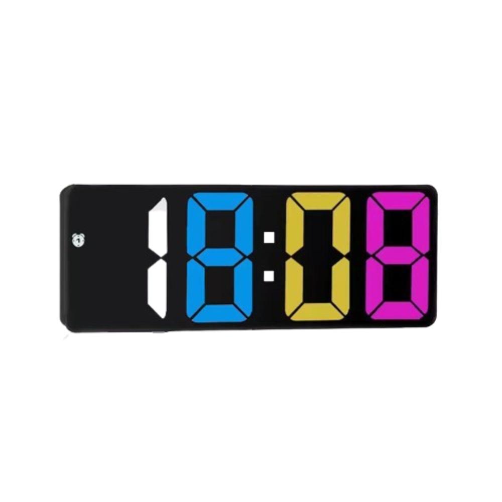 12/24H Display LED Desk Clock Temperature Display Mirror Digital Alarm Clock  Desktop