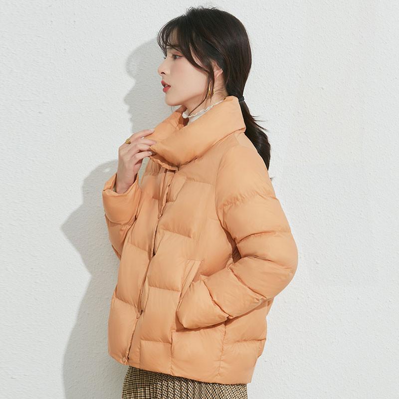 Autumn and Winter New Down Jackets Women's Short Korean Version Fashion Loose Small Light Stand-up Collar White Duck Down Jacket