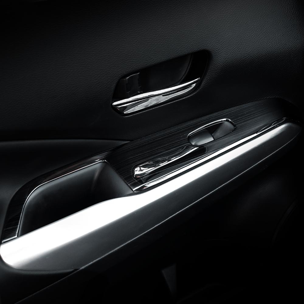 4Pcs Car Door Armrest Window Lift Switch Button Panel Cover Trim Decoration Sticker for Nissan Kicks 2017 - 2022 Accessories