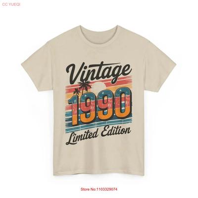 Vintage 1990 Limited Edition Birthday T Shirt Retro Style Vintage Washed Fashion Streetwear Comfortable Unisex