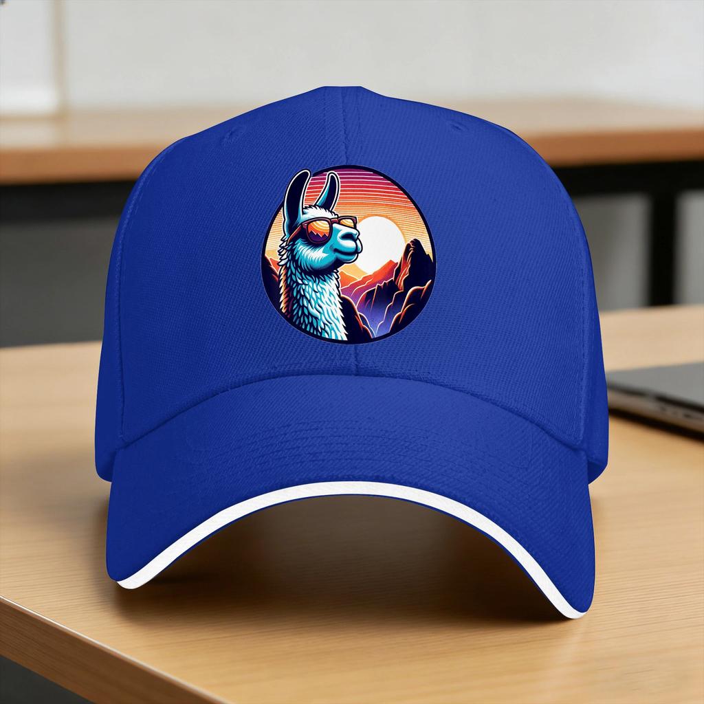 Alpaca At Machu Picchu in Peru Casual Baseball Cap Summer Trucker Hat Sun Tennis Skate Hip Hop Hats Men Women Baseball Caps