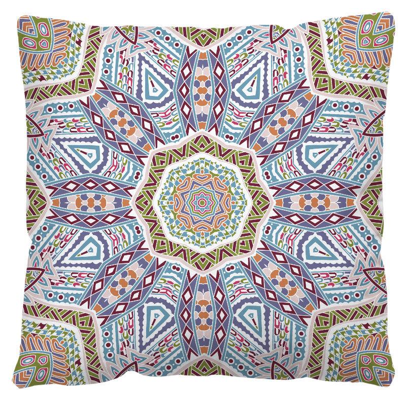 Geometric Cushion Cover Print Ethnic Decorative Pillowcase Sofa Home Decor Peach Skin Pillowcase