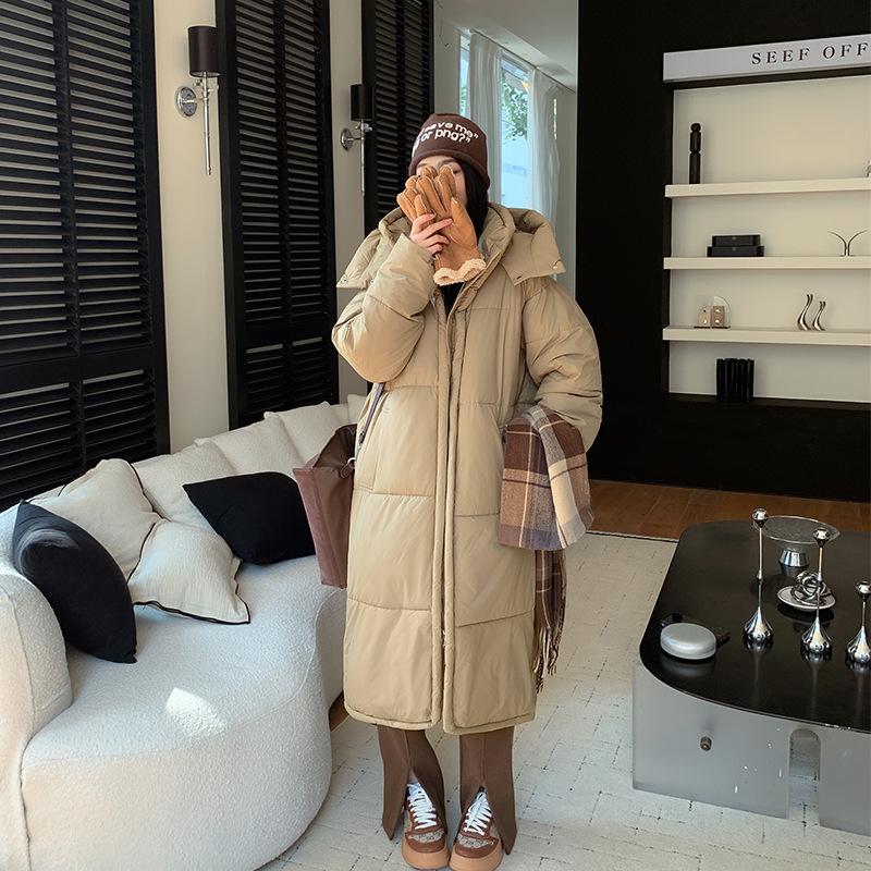 Women's Extra Long Hooded Down Coat Winter Puffer Jacket