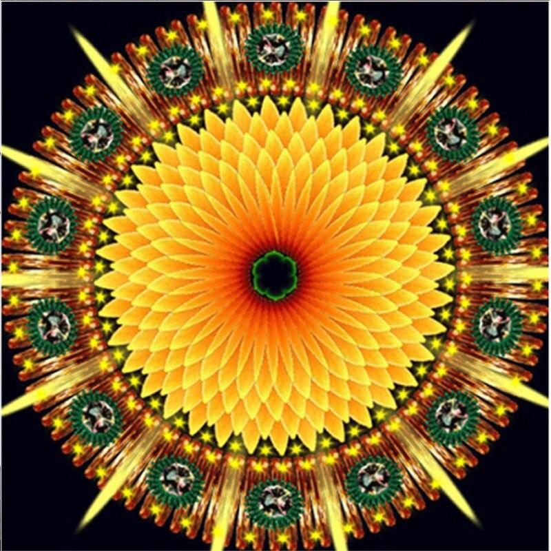 Diamond Painting Colorful Mandala Flower DIY 5D Diamond Embroidery Cross Stitch Crystal Mosaic Design Indoor Wall Decoration Pai