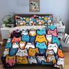 Cute Cartoon Cats Print Bedding Set Duvet Cover 1 Duvet Cover 2 Pillowcases Adult and Children Bedding Set Luxury Comforter Set