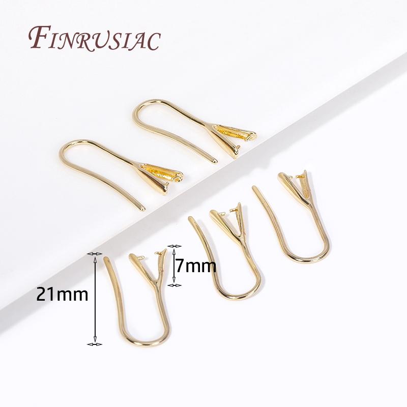 Модные серьги-крючки с покрытием 18 карат, швензы с зажимом, фурнитура для изготовления серег с кристаллами своими руками 2 pairs