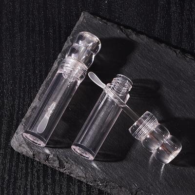 Tomma 3,5 ml transparenta läppglansrör med silikonborste runda kosmetiska läppglansrör klara läppbalsamflaskor påfyllningsbara