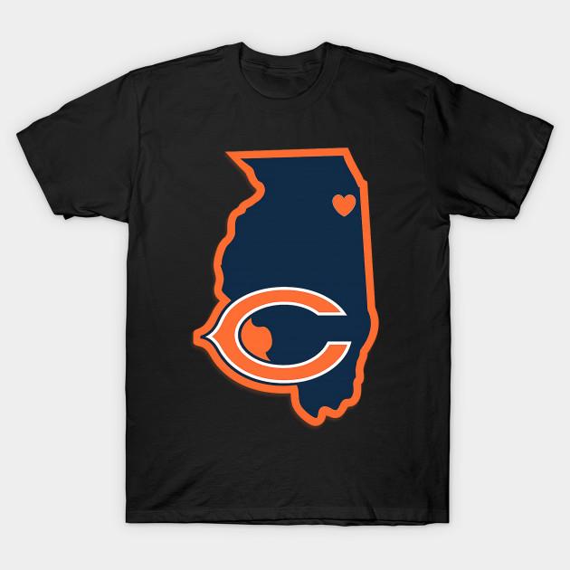 Men Black Print T-shirt Chicago-Bears No-Cut Transfer Paper Print Cotton Tshirt