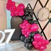 Hot Pink Balloons Garland Kit Black Rose Pink Balloon Arch Bridal Shower Gender Reveal Wedding Anniversary Birthday Party Globos