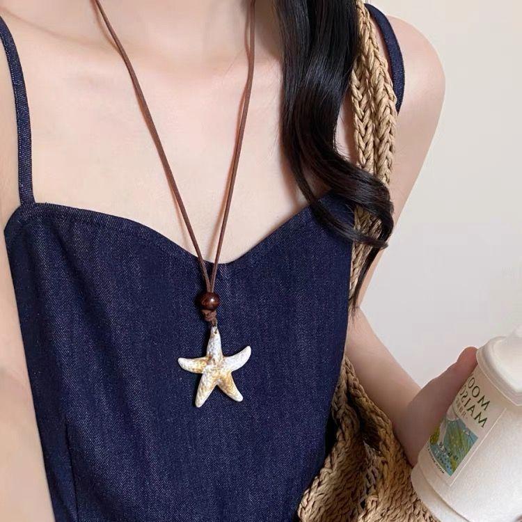 

Ожерелье-морская звезда Maillard женская новая повседневная универсальная цепочка на шею с кулоном нишевого дизайна