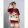 Men's Set Fun Cartoon Chicken Printed Men's T-shirt and Shorts 2 Piece Set Summer Casual Outdoor Men's and Women's Outfit Clothing