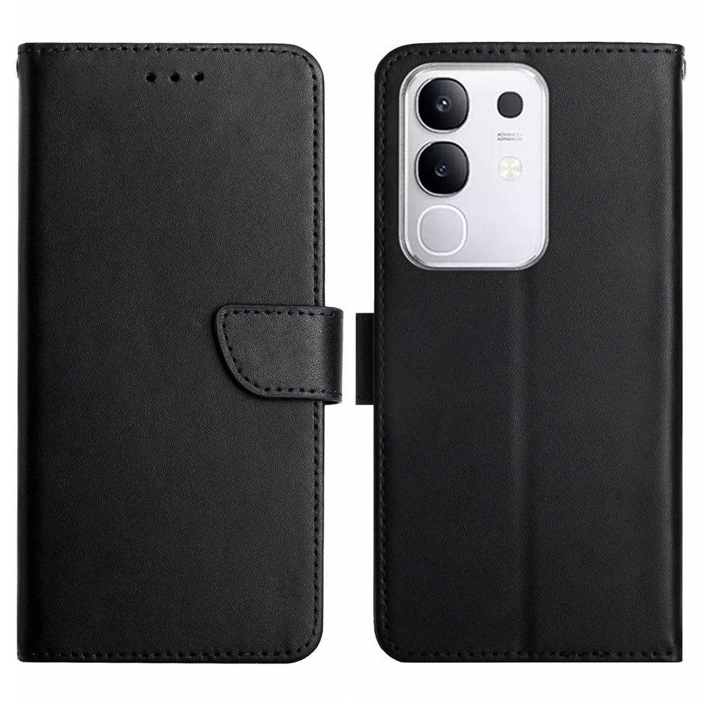 For vivo Y29 4G Case Genuine Cow Leather Phone Cover Nappa Texture