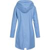 Women Solid Rain Outdoor Plus Size Hooded Raincoat Windproof Long Jacket Coat