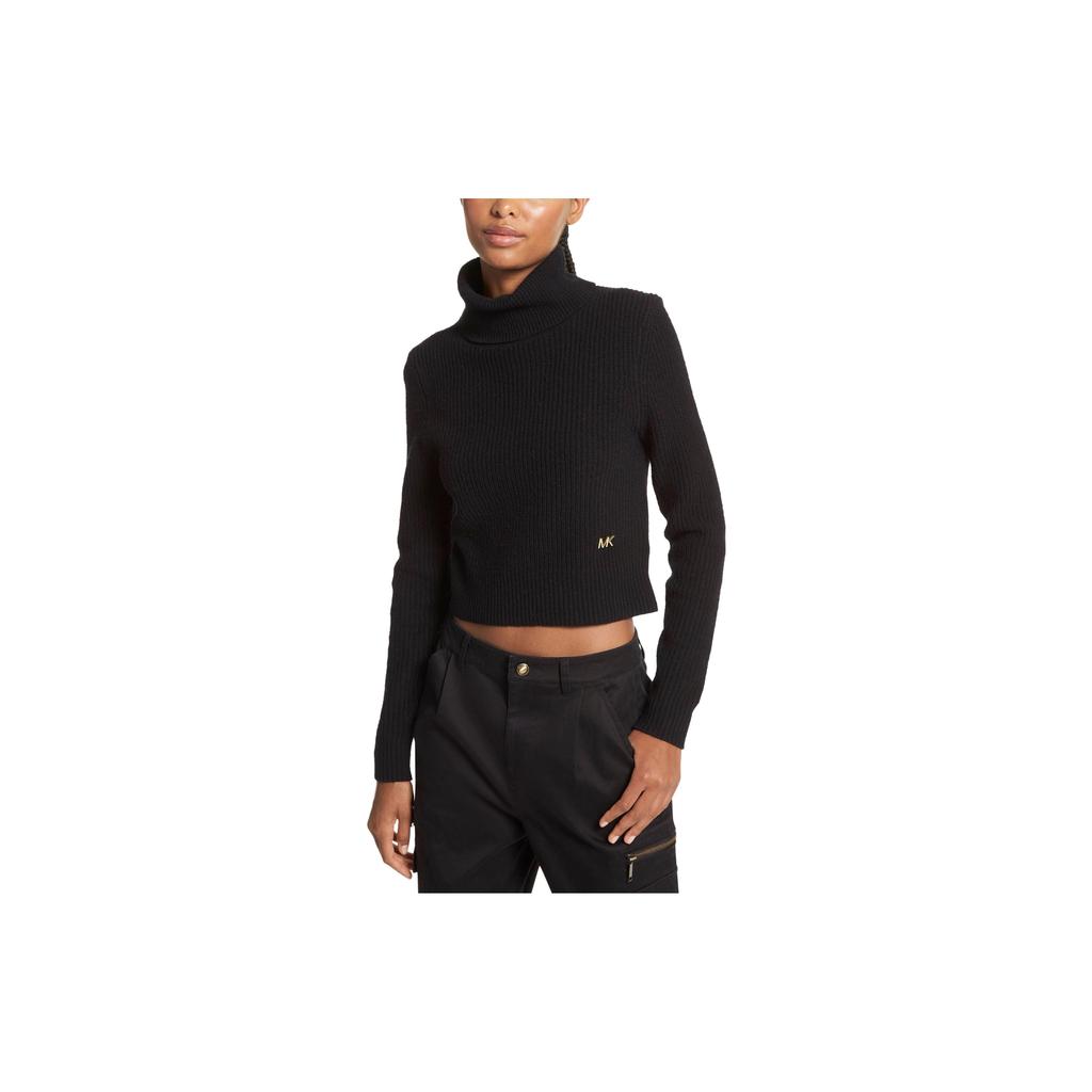 Michael Kors Solid Color Turtleneck Pullover Sweater Women sweater Black MF260HD6V1-001