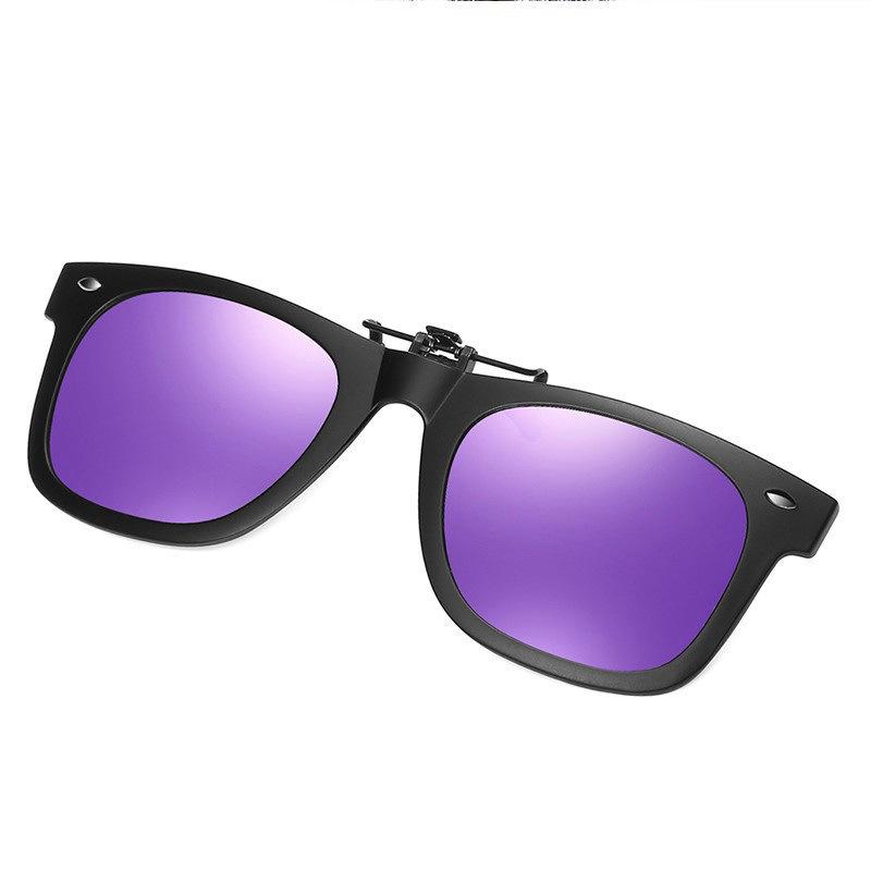 Polarized Sunglasses Myopia Clip Tr90 Ultra-Light True Colorful Film Mi Ding Night Vision Color-Changing Retro Can Be Turned Up