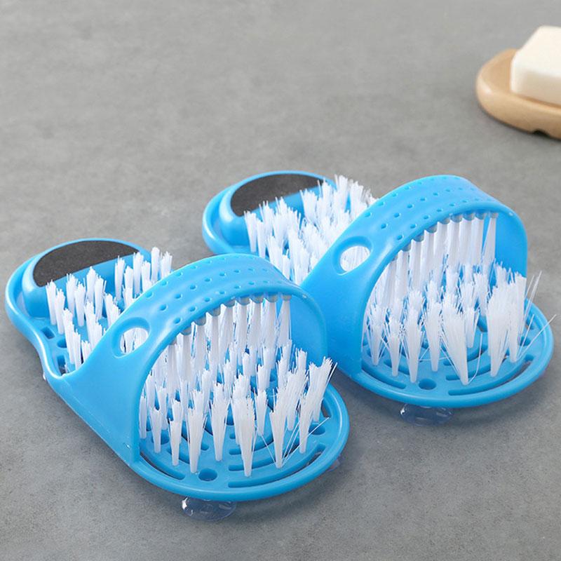 Simple Feet Cleaner Magic Foot Scrubber Exfoliating Easy Cleaning Brush Feet Washer Foot Shower Spa Massager Slippers for Unisex
