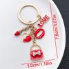 Red LOVE Couple Keychain Ornament Pendant